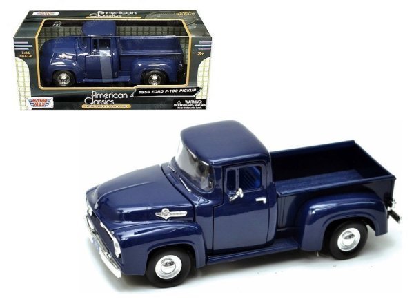 Motor Max Ford F-100 Pickup 1956 Model Metal Araba Lacivert 1:24
