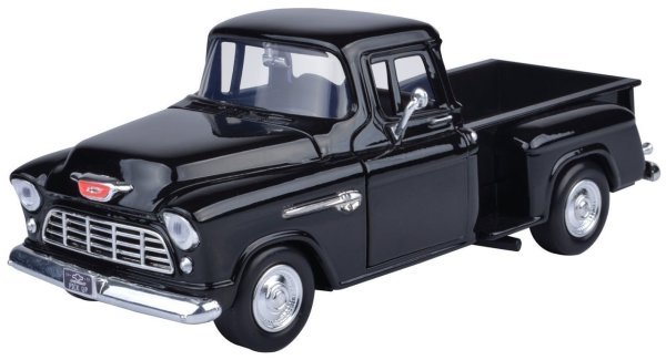 Motor Max Chevy 5100 Stepside 1955 Model Metal Araba Siyah 1:24