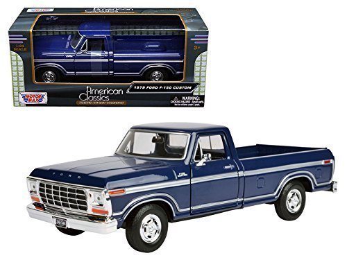 Motor Max Ford F-150 Custom 1979 Model Metal Araba Mavi 1:24