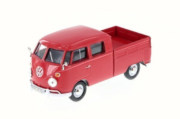 Motor Max Volkswagen Type 2 Double Cab Pickup Model Metal Araba Kırmızı 1:24